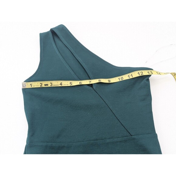 Lulus Green Down to Party One Shoulder Sleeveless Mini Bodycon Dress Size XS - Picture 5 of 8